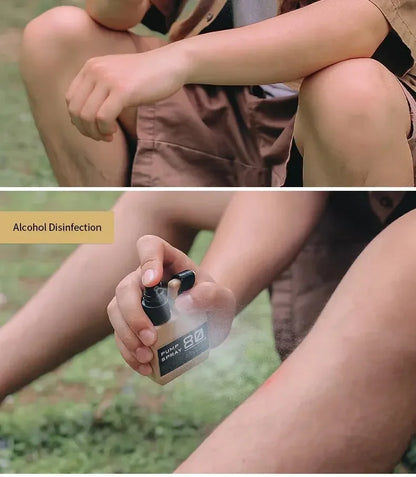 Spray Bottle Pump with Buckle, Portable, Outdoor Camping Travel Spray Bottle, Cosmetic Container, Alcohol, Perfume, Refillable