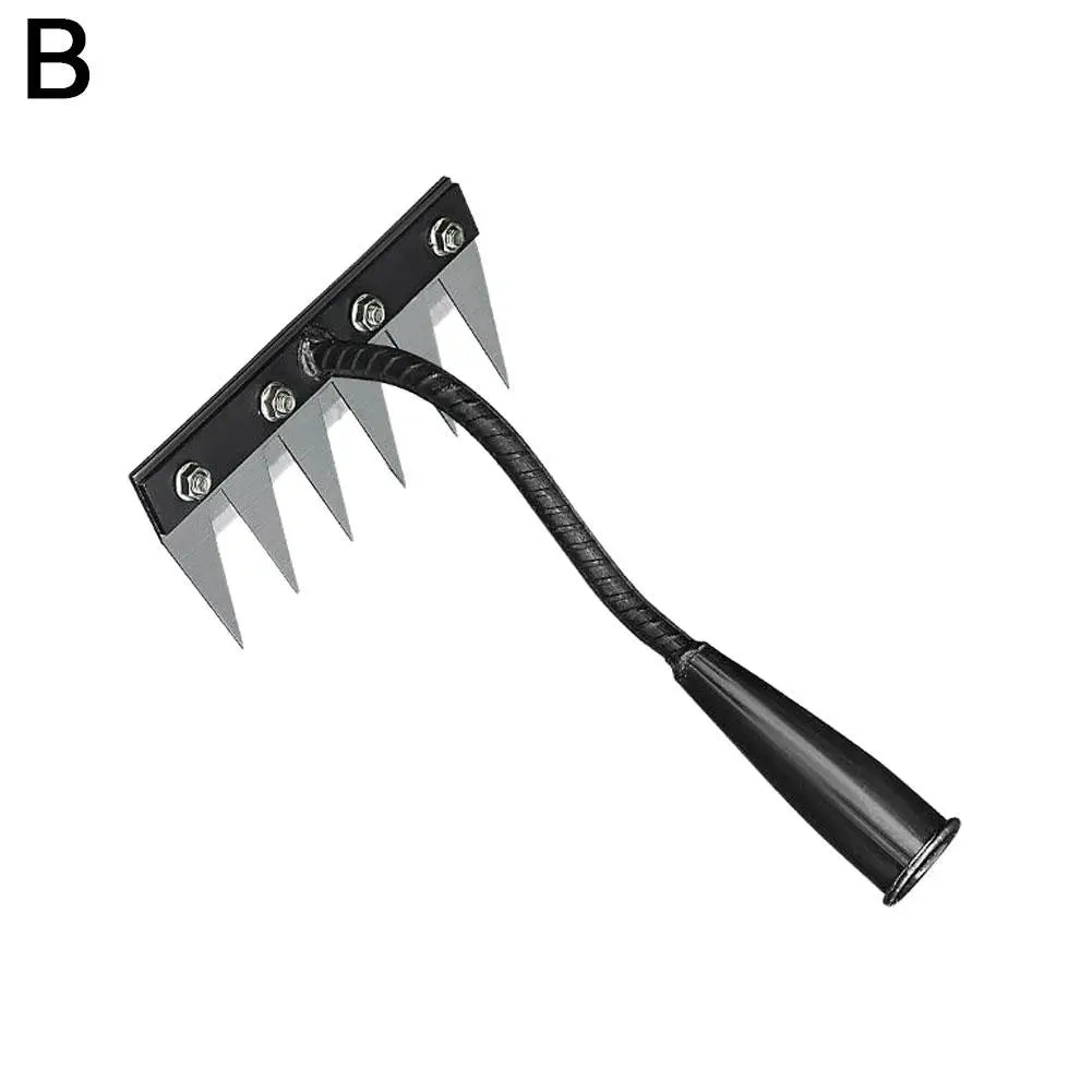 5/6/7/8 Teeth Agricultural Rake Soil Loosening Weeding Tool Manganese Steel Garden Weeding Rake Multi-use Agricultural Straw Hoe