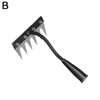 5/6/7/8 Teeth Agricultural Rake Soil Loosening Weeding Tool Manganese Steel Garden Weeding Rake Multi-use Agricultural Straw Hoe