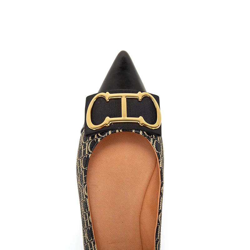 CHCH Women's Lefu Shoes New Spliced Pointed Anti slip Flat Casual Shoes Business Shoes