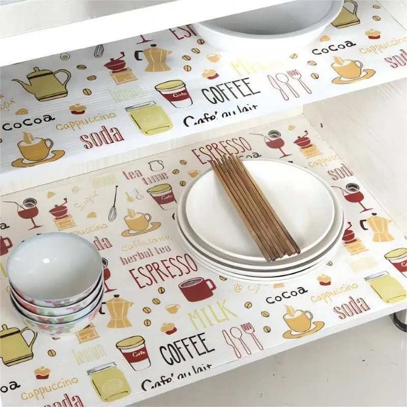 1 Roll Can Cut Table Mat Drawers Cabinet Shelf Liners Cartoon Cupboard Placemat Waterproof Oil Thickened Kitchen Stickers