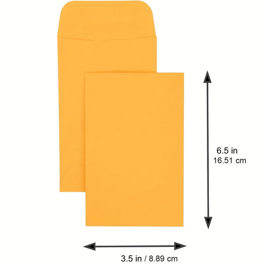 Cash Envelopes, 3.5 x 6.7 Inches - 80 GSM Brown Kraft Paper, Peel and Seal Cash Envelopes for Cash Savings and Budgeting