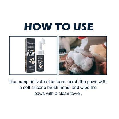Pet Paw Cleaner Foam for Dogs and Cats 100ml Natural No Rinse Gentle Formula Dirt Mud Removal Gentle on Paws Travel Friendly