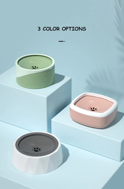 Floating Non-Wetting Mouth Cat Bowl without Spill, Drinking Water Dispenser, Anti-Over Dog Bowl, 1L, 1.5L