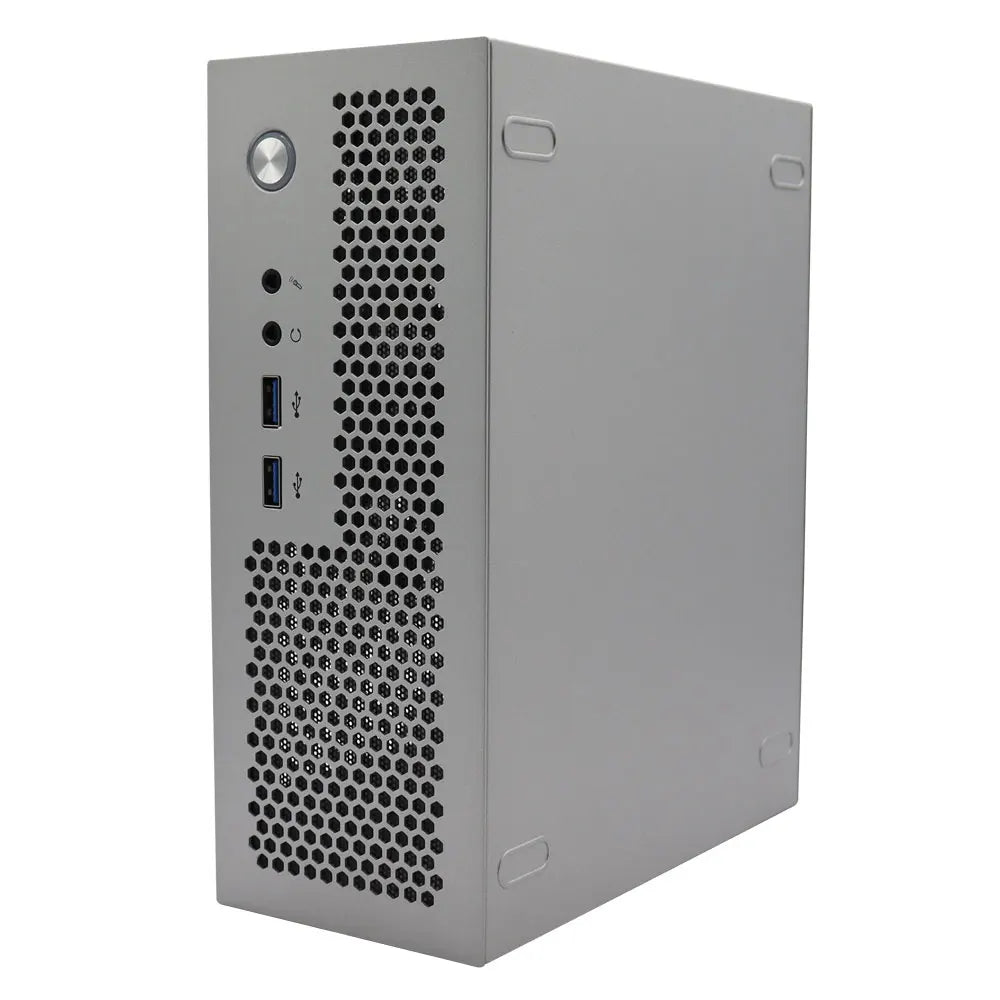 HTPC Computer Case Mini ITX Gaming PC Chassis Desktop Chassis USB3.0 Computer Case Home Computer Case Black and Silver