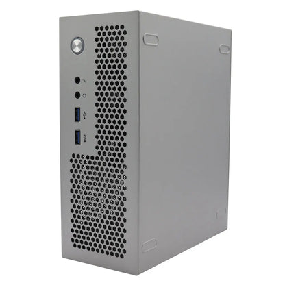 HTPC Computer Case Mini ITX Gaming PC Chassis Desktop Chassis USB3.0 Computer Case Home Computer Case Black and Silver