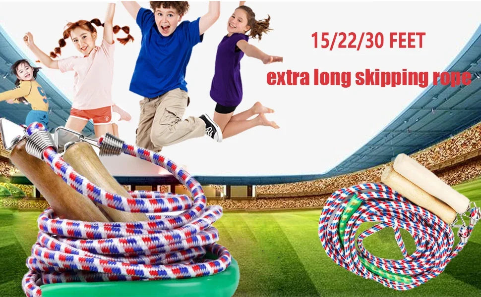 Long Jump Rope Double Dutch Jump Ropes Skipping Rope for GameSkipping Multiplayer Group School, Company,Fun Games,Agility Play