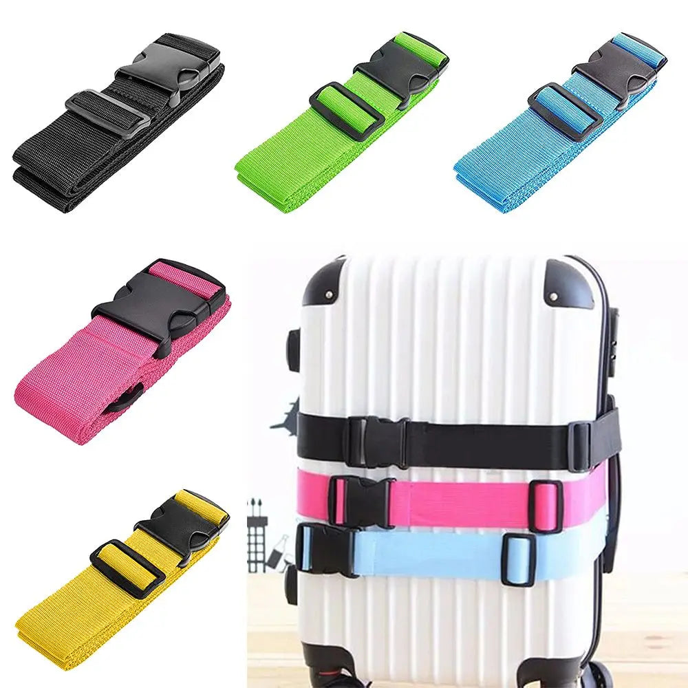 Luggage Safe Straps One Word Luggage Buckle Strap Baggage Packing Belts Adjustable Travel Accessories