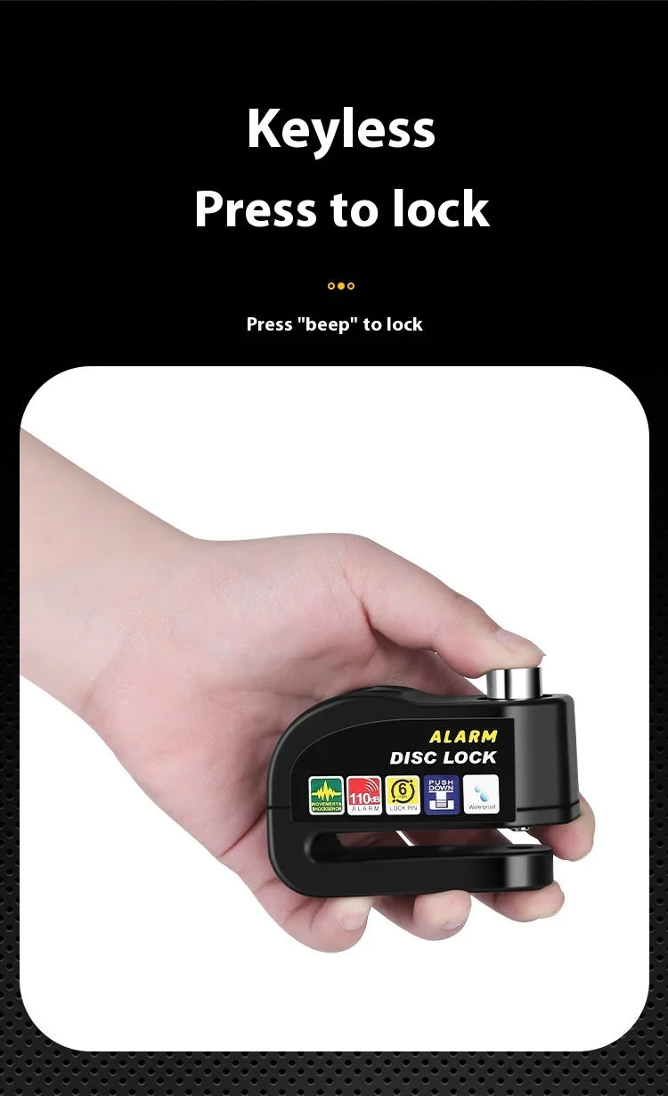 Bike Lock Bicycle Disc Brake Lock Alarm Protection Electric Bikes Locks Motorcycle Brake Disc Anti-theft Locks Cycling Equipment