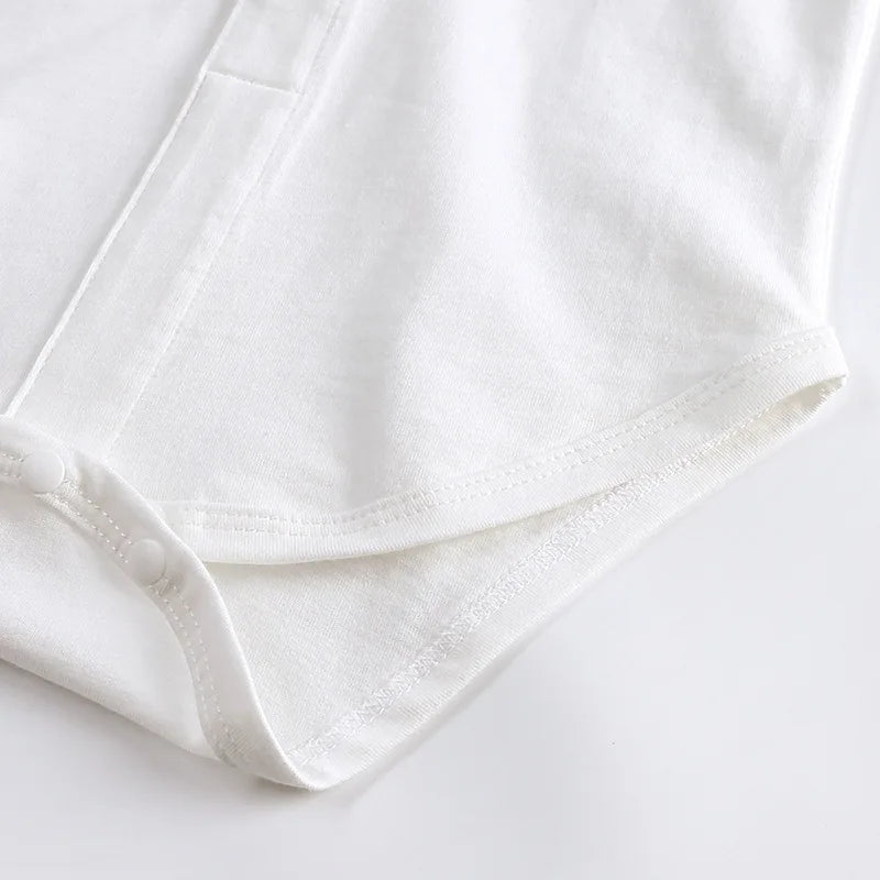 Baby Boys Clothes Infant White Long/Short Sleeve Shirt Lapel Bodysuits Detachable Bow Tie 0-24 Months Newborn Baby Blouses