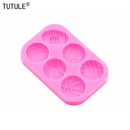 Sports Ball Football Basketball Accessories DIY Jewelry Earrings Silicone Mould Epoxy Flexible Polymer Clay Mold Chocolate Mold