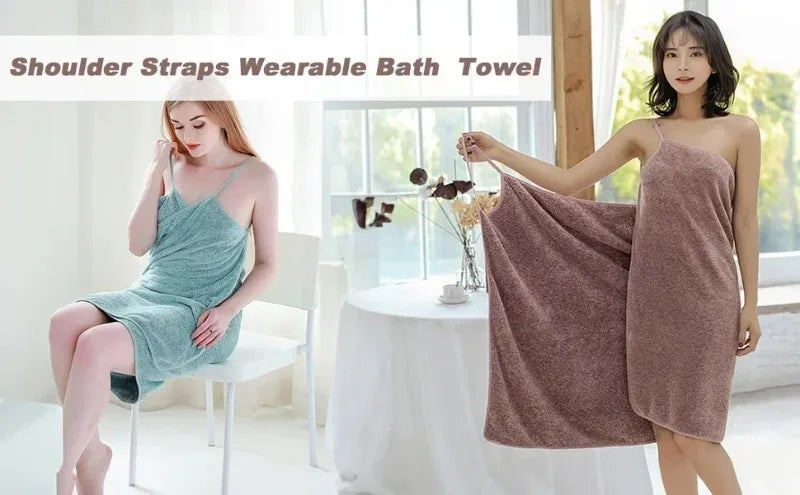 70X140cm Ladies Straps Wearable Bath TowelSuper Soft Wearable Bath TowelQuick Drying Super Absorbent Comfortable Beach Towel