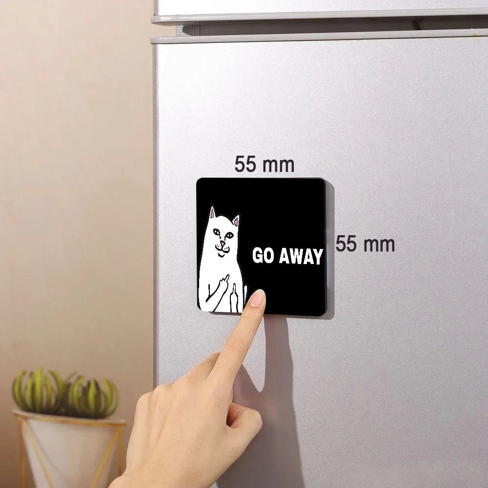 Cat R-Ripndips Fridge Photo Fridge Magnet Square Stickers Personalize Home Decor Souvenirs Gift