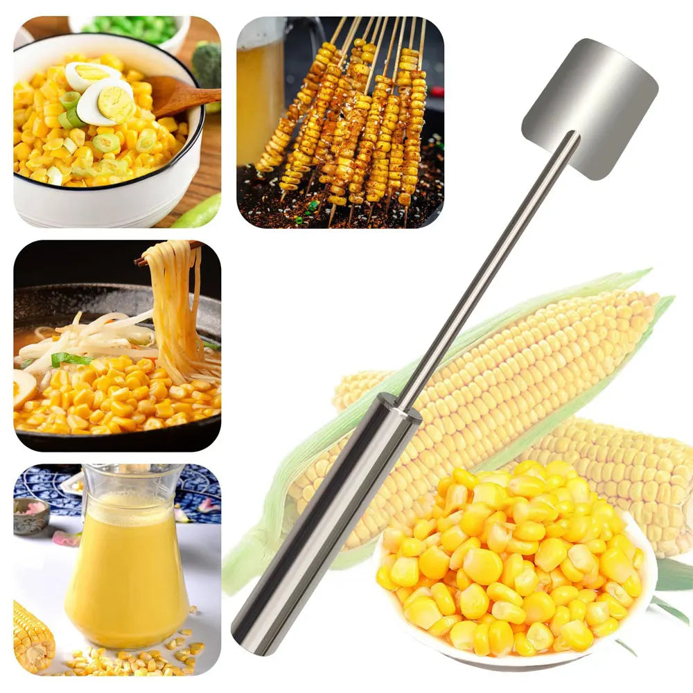 Stainless Steel Corn Planer Ergonomic Handle Corn Peeler Peel, Separate & Enjoy Fresh Corn with Minimal Effort