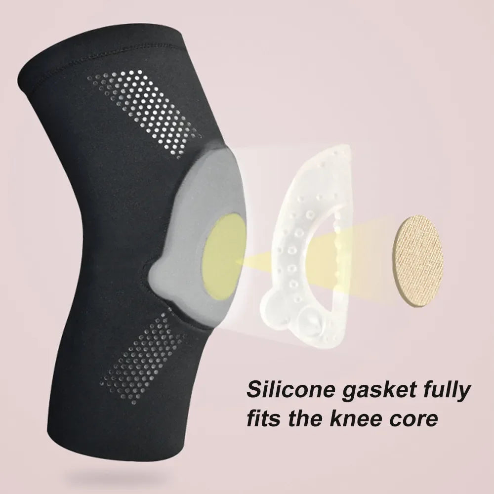 1Pair Compression Knee Elbow Pads With Silicone Gel Pad, Volleyball Knee Pads for Women Girls Dancers Yoga Pole Floor Dance