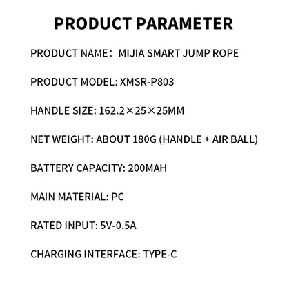 Xiaomi Mijia Smart Skipping Jump Rope Counter With xiaomi Fit App Adjustable Calorie Calculation Sport Fitness Professional