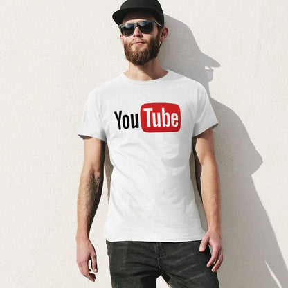 Mens T-Shirt YouTube Logo T-Shirts Fashion Video Website Summer Tees Y2K Fun Design 100% Cotton Clothes Plus Size