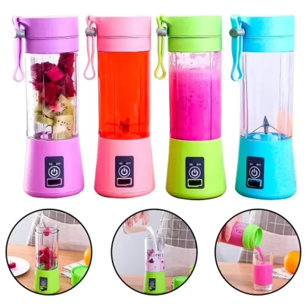 Mini Portable Handheld USB Rechargeable Blender 380ml Travel Smoothie Maker Juicer Cup for On-the-Go Shakes & Juices