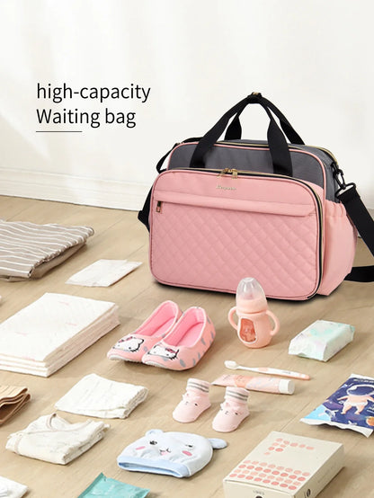 Multifunctional Maternity Mother Baby Stroller Bags New Style Waterproof Diaper Bag Black Large Capacity Travel Bag