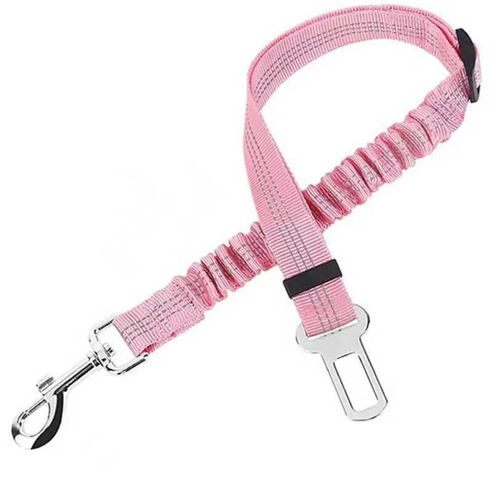 Dog Car Seat Belt Nylon Retractable Buffer Elastic Reflective Safety Traction Rope Dog Leash Harness Dog Outdoor Supplies