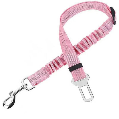 Dog Car Seat Belt Nylon Retractable Buffer Elastic Reflective Safety Traction Rope Dog Leash Harness Dog Outdoor Supplies