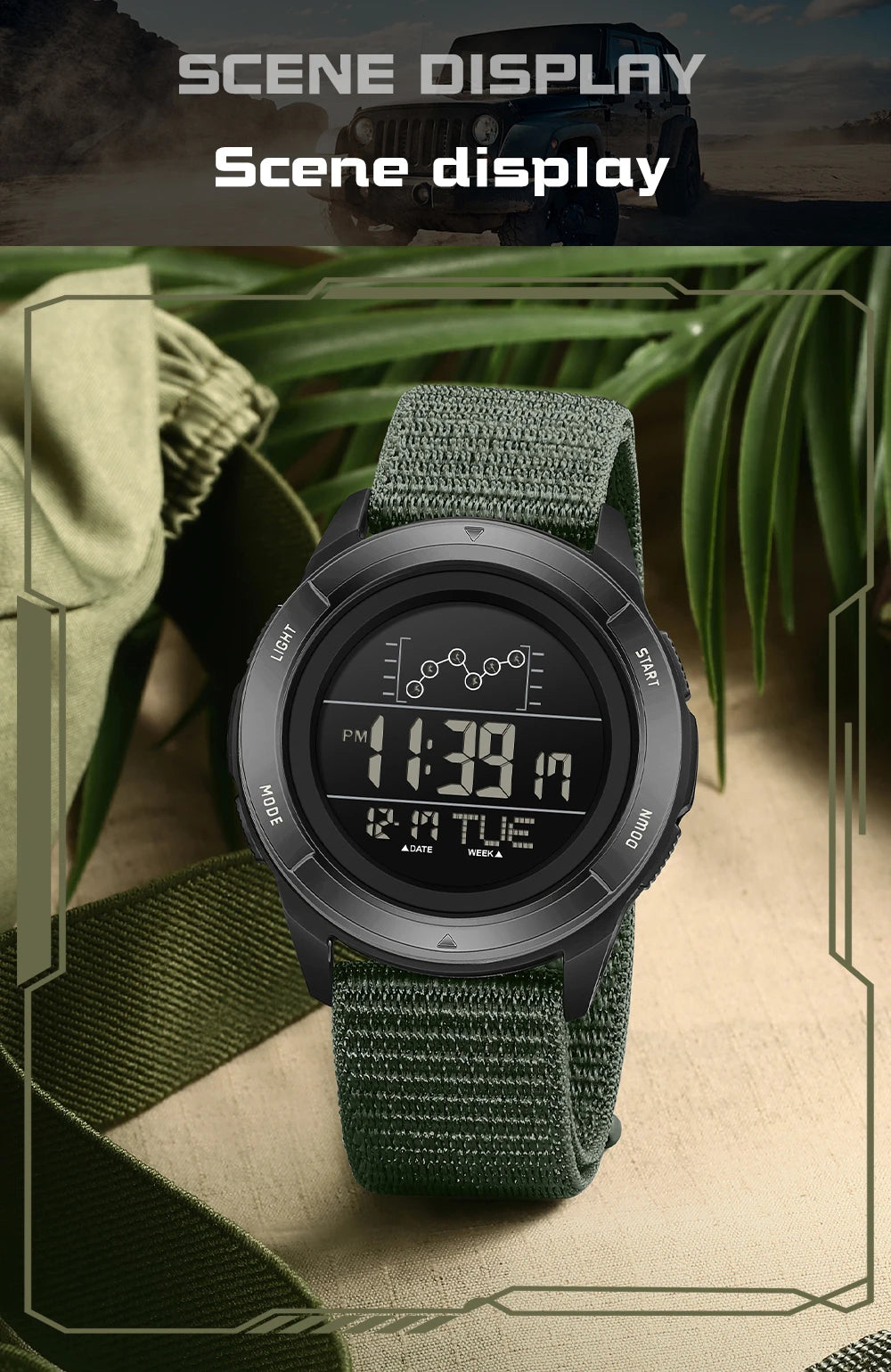 SANDA 2198 Single Monitor Male Student Electronic Watch Multifunctional Waterproof sports Student Electronic Watch 2025