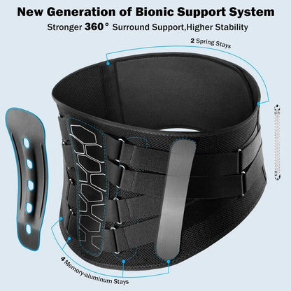 Back Braces for Lower Back Pain Relief with 6 Stays Breathable Back Support Belt Anti-skid lumbar with pad for sciatica