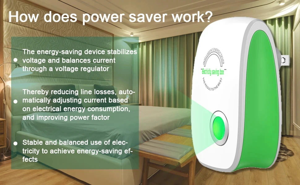 Electricity Saving Box US/EU Adapter Intelligent Power Factor Saving Device Smart Power Saver Cost Reducing Home Office