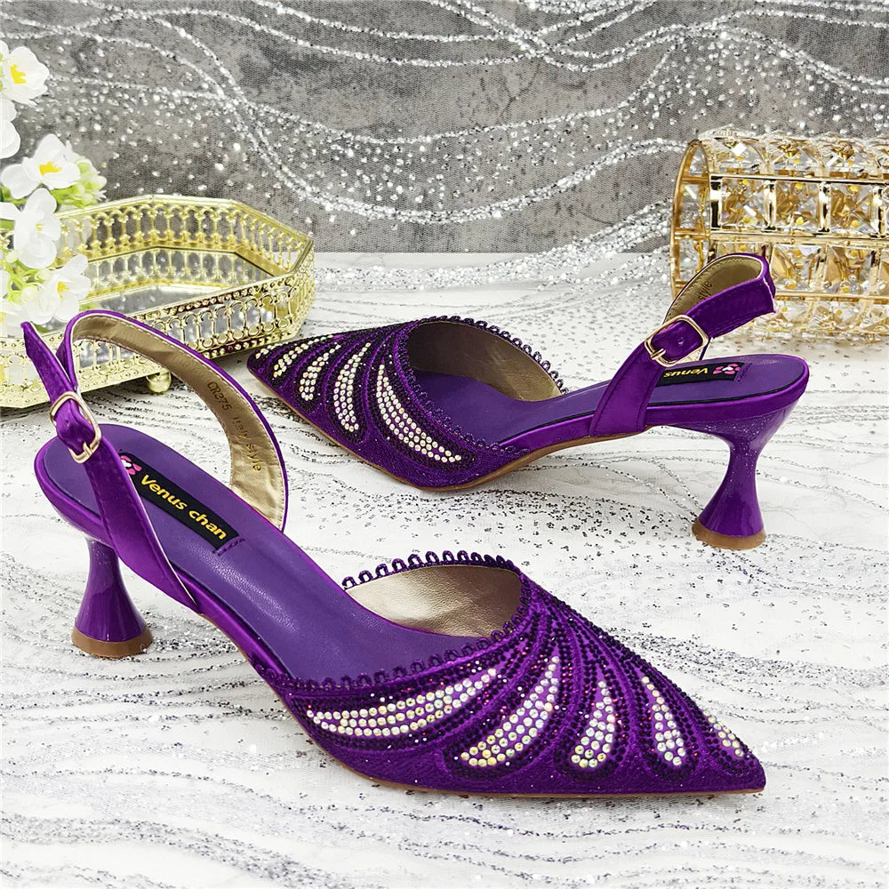 High Quality African Wedding Shoes Summer Sandals for Wedding 2025 Sexy Pumps Rhinestone Fashion Women Wedding Shoes
