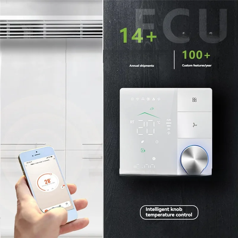FAST-Tuya Smart Thermostats For Air Conditioner With WIFI Remote Control Smart Knob Thermostat LED Temperature Control Switch C