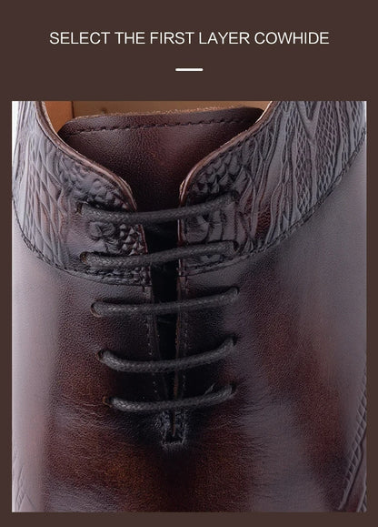 YAOLIDA Business Oxfords Shoes For Men Luxury Handmade Dress Wedding Office Side pretty Printing Preminum Formal Leather Shoe CN