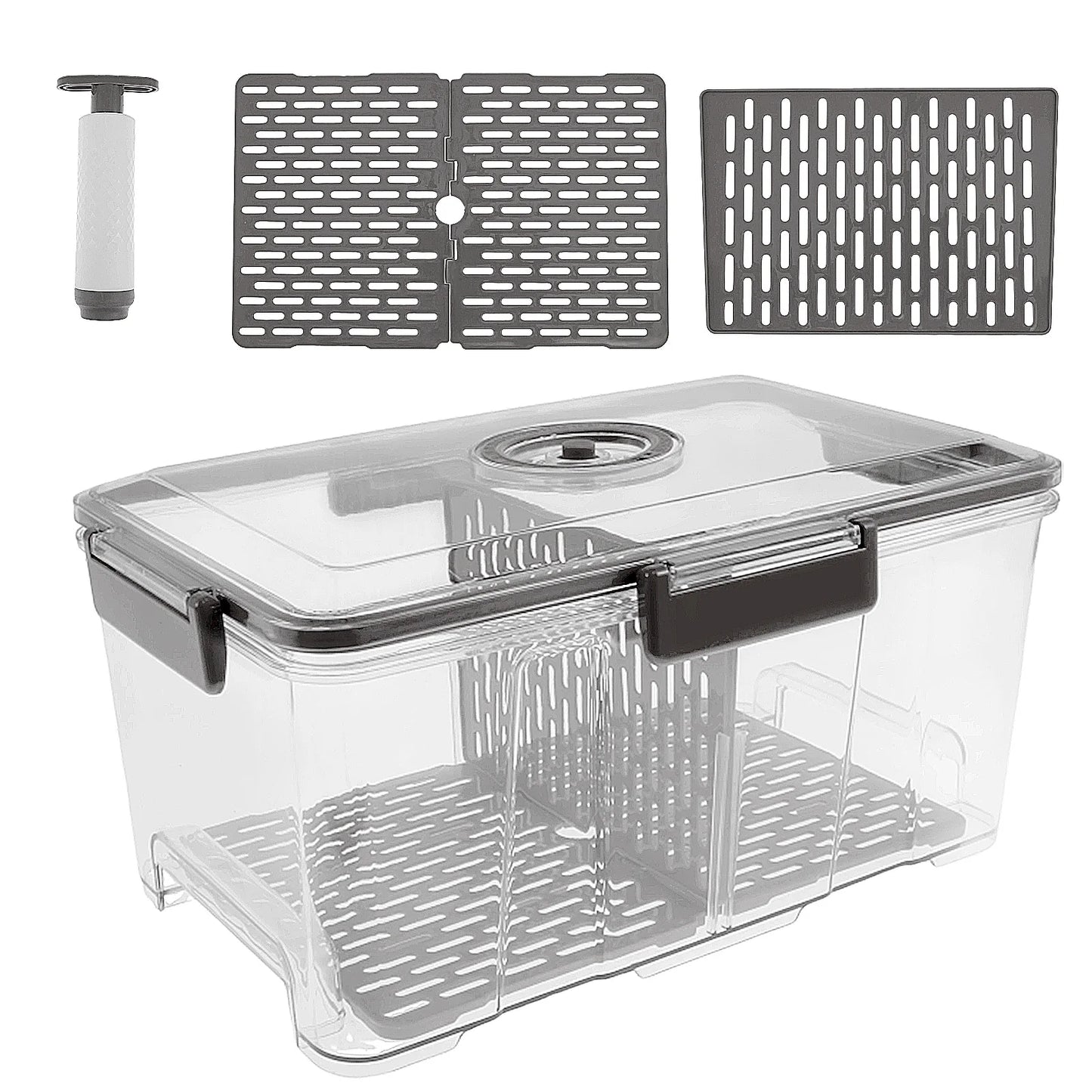 Bread Box Rectangular Airtight Bread Storage Container Bread Keeper Time Recording Bread Holder with Vacuum Pump for Kitchen New