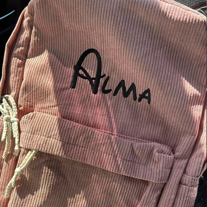 Children's Schoolbag Solid Color Baby Bag Custom Embroidered Kids Kindergarten Snack Backpack with Name Personalized Gift Bags