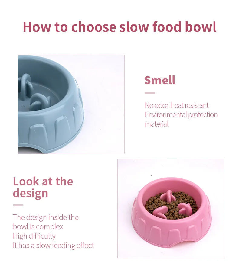 Pet Slow Food Bowl Dog Anti-choking Anti-slip Anti-tipping Slow Food Basin Small Medium-sized Pet Supplies
