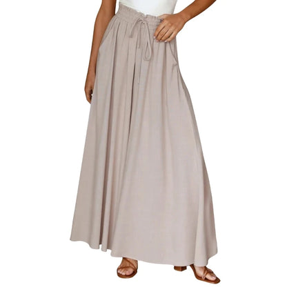 Women's Palazzo Pants Elastic High Waist Flowy Loose Wide Leg Pants Trousers Dropship