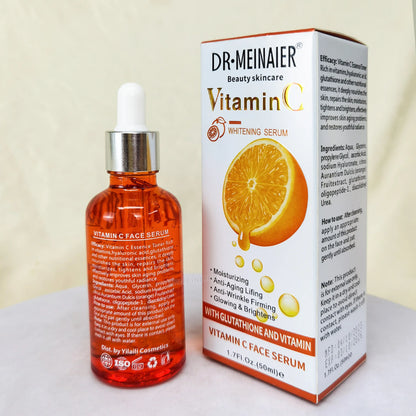 50ml*2pcs Vitamin C Face Serum, Brightens, Hydrates and Reduces Signs of Aging, with Vitamin C, Hyaluronic Acid for Glowing Skin