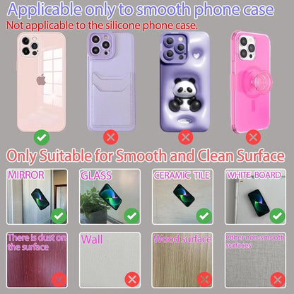 Heart Shape Double Sided Phone Suction Holder, Multi-Purpose Silicone Suction Cup Phone Mount Phone Case Sticky Phone Grip