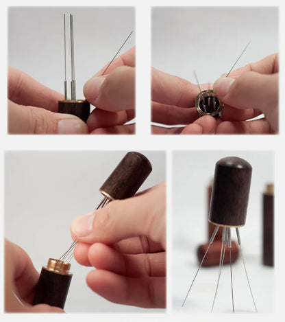 Espresso Coffee Stirrer Coffee Stirring Tool Coffee Powder Stirrer Needle Distributor Wood Handle Barista Hand Distribution Tool