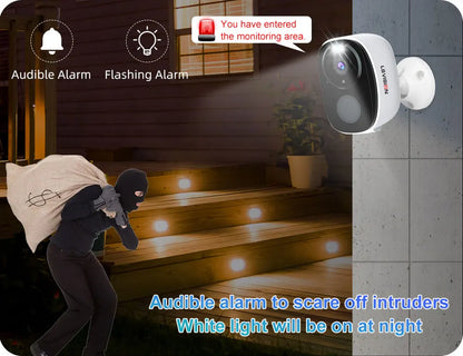 LS VISION 4MP Wireless Security Wifi Camera Outdoor Solar Battery Camera PIR Spotlight Security Solar Camera Security Protection