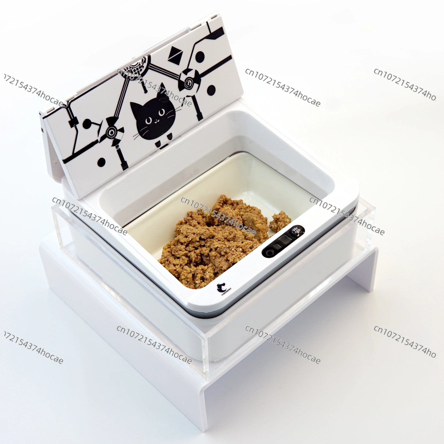Smart Automatic Pet Feeder With RFID Sensor, Elevated Base, and 650ml Capacity for Wet & Dry Food