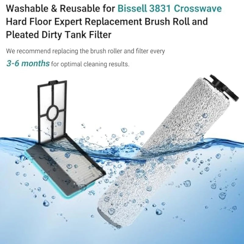 Compatible For Bissell CrossWaves HF2 3845N 3831 Cost-Effective Vacuum Cleaner Replacements Roller Brush Filter Parts
