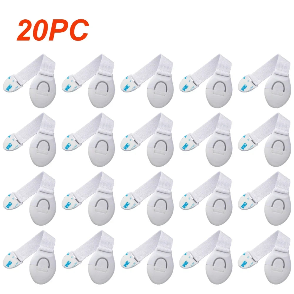1/10pcs Child Safety Strap Locks No Drilling Cabinet Latches Adhesive Kids Proof for Cupboards Door Window Refrigerator