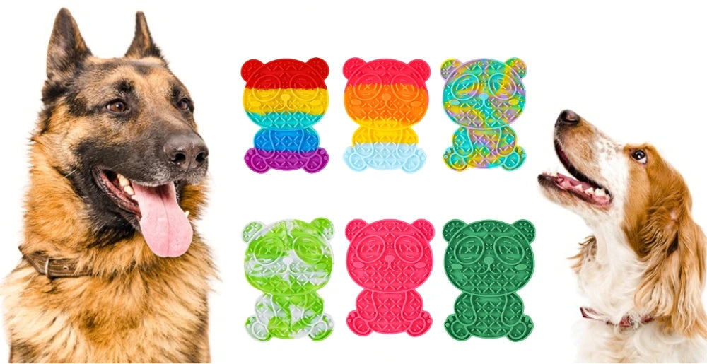 Pet Slow Feeding Mat Dog Silicone Lick Mat Slow Food Plate Dog Sucker Food Training Dog Feeder Supplies