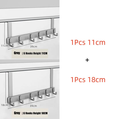 Hooks Over The Door 6 Hooks Clothes Coat Hat Towel Hanger Home Bathroom Organizer Rack Kitchen Accessories Holder