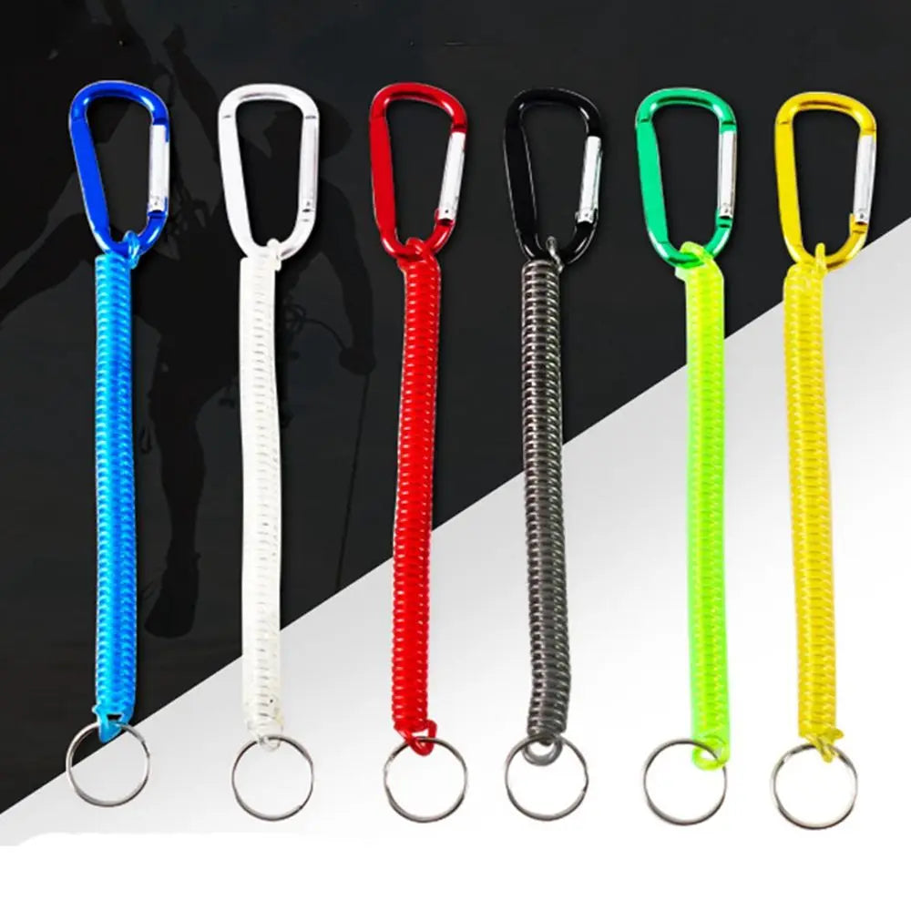 Gear Tool Outdoor Hiking Camping Anti-lost Phone Keychain Portable Fishing Lanyards Camping Carabiner Spring Elastic Rope
