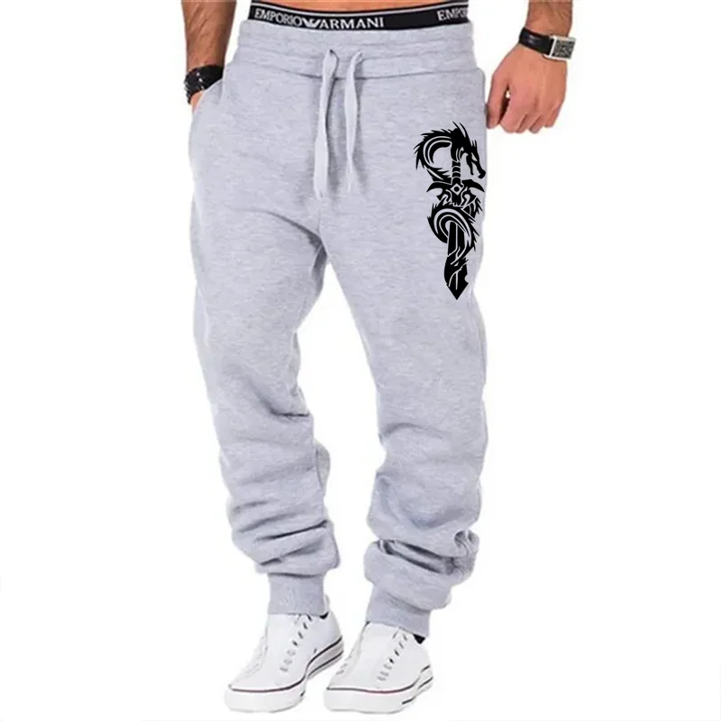 Sword Dragon Killer Printed Trousers Sweatpants Casual Athletic Fitness Joggers