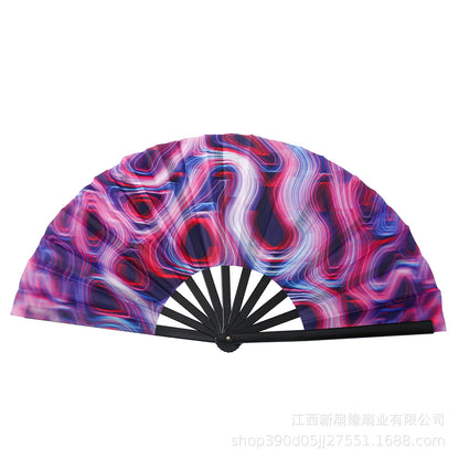 Boots The Ground Hand Fan Foldable Country Line Dance Fan Portable Large Popping Fan For Dance Practice Party Performance