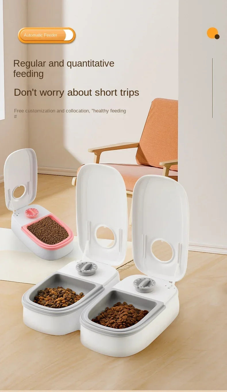 Pet Automatic Feeder with Timer Smart Food Dispenser for Dogs Cats Water Bowl Storage Container Puppy Kitten Feeding Accessories