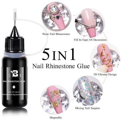 AWStorG 15ML Nail Tips Glue Gel For Falses Nail Tips Fast Extension 3 IN 1 Function Nails Art Transparent Gel Polish Soak Off UV