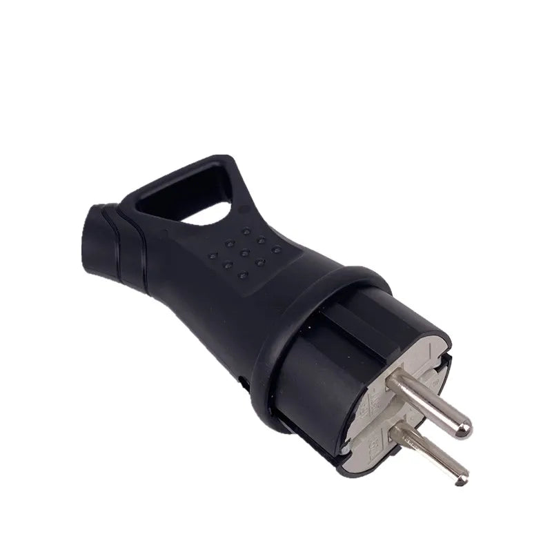 EU Rubber Waterproof Socket Plug Electrial Grounded European Connector With Cover IP54 For DIY Power Cable Cord 16A 250V